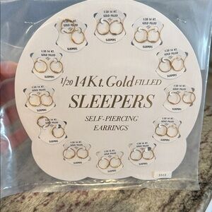 1 set 1/20 14kt gold-filled self piercing earrings for easy home self-piercing.